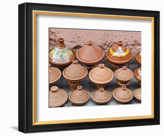 Pottery Pans (Tajiniere) for Sale, Souk in the Medina, Marrakech (Marrakesh), Morocco, North Africa-Nico Tondini-Framed Photographic Print