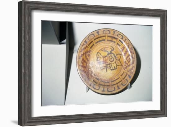 Pottery Plate with Deer motif, Mixtec, Cholula, Mexico, 1300-1521-Unknown-Framed Giclee Print