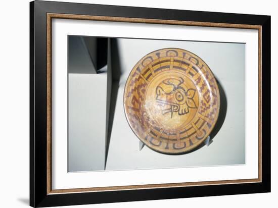 Pottery Plate with Deer motif, Mixtec, Cholula, Mexico, 1300-1521-Unknown-Framed Giclee Print