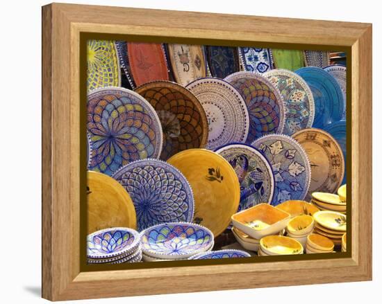 Pottery Products in Market at Houmt Souk, Island of Jerba, Tunisia, North Africa, Africa-Hans Peter Merten-Framed Premier Image Canvas