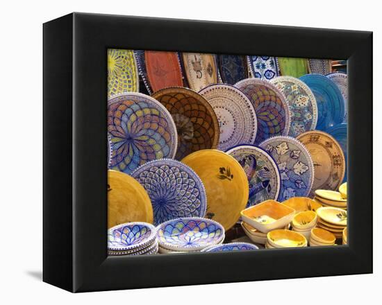 Pottery Products in Market at Houmt Souk, Island of Jerba, Tunisia, North Africa, Africa-Hans Peter Merten-Framed Premier Image Canvas