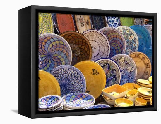 Pottery Products in Market at Houmt Souk, Island of Jerba, Tunisia, North Africa, Africa-Hans Peter Merten-Framed Premier Image Canvas