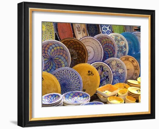 Pottery Products in Market at Houmt Souk, Island of Jerba, Tunisia, North Africa, Africa-Hans Peter Merten-Framed Photographic Print