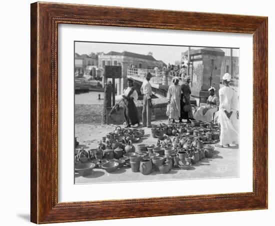 Pottery Sellers, Barbados, 1908-09-Harry Hamilton Johnston-Framed Photographic Print