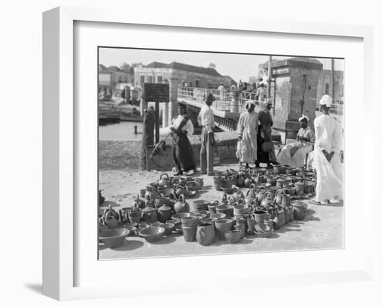 Pottery Sellers, Barbados, 1908-09-Harry Hamilton Johnston-Framed Photographic Print