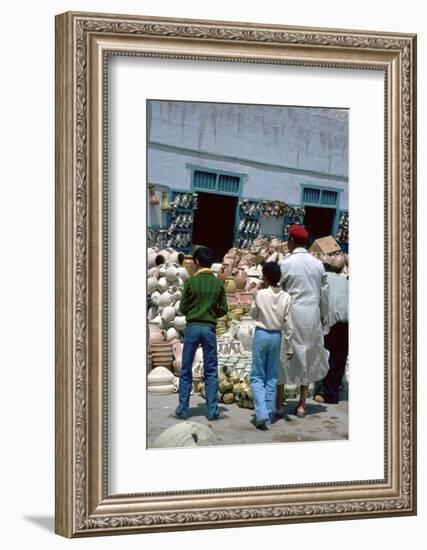 Pottery shop in Kairouan in Tunisia. Artist: Unknown-Unknown-Framed Photographic Print