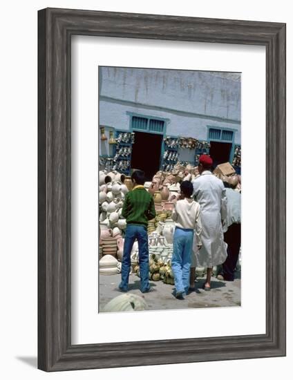 Pottery shop in Kairouan in Tunisia. Artist: Unknown-Unknown-Framed Photographic Print