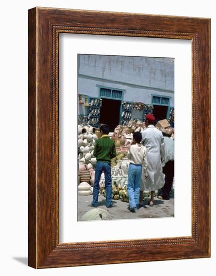 Pottery shop in Kairouan in Tunisia. Artist: Unknown-Unknown-Framed Photographic Print