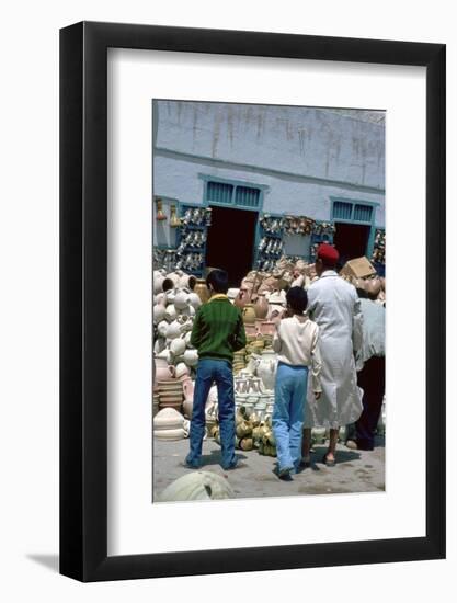 Pottery shop in Kairouan in Tunisia. Artist: Unknown-Unknown-Framed Photographic Print