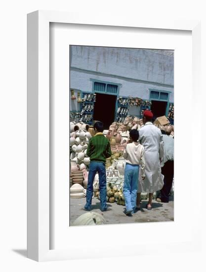 Pottery shop in Kairouan in Tunisia. Artist: Unknown-Unknown-Framed Photographic Print