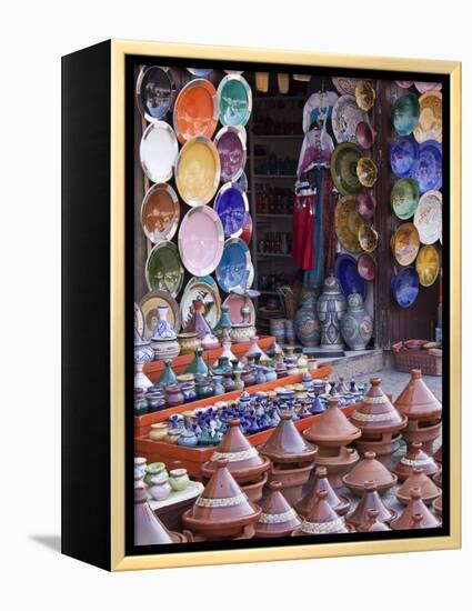 Pottery Shop, Marrakech, Morocco-William Sutton-Framed Premier Image Canvas