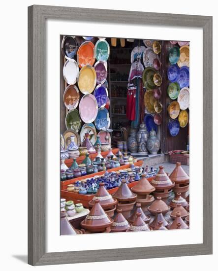 Pottery Shop, Marrakech, Morocco-William Sutton-Framed Photographic Print