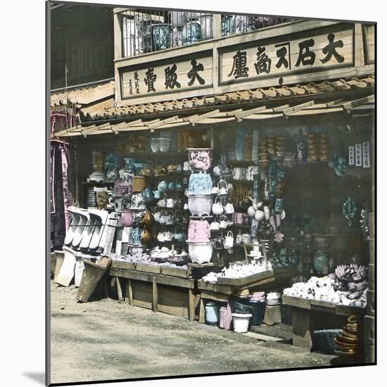 Pottery Shop, Yokohama (Japan), 1900-1905-Leon, Levy et Fils-Mounted Photographic Print