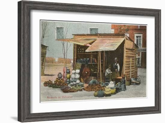 Pottery Stand in Chihuahua, Mexico-null-Framed Art Print