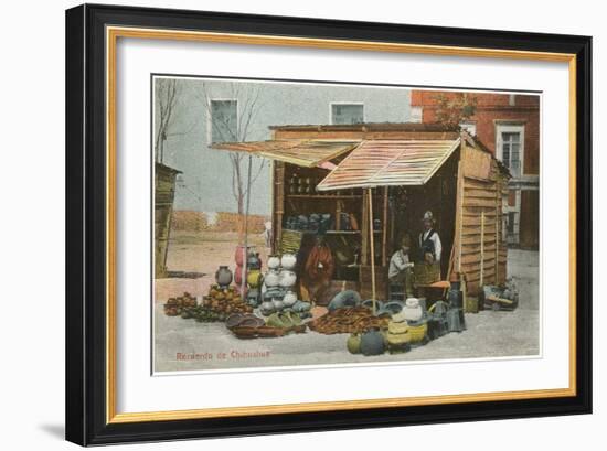 Pottery Stand in Chihuahua, Mexico-null-Framed Art Print