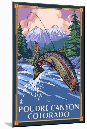 Poudre Canyon, Colorado - Fisherman-Lantern Press-Mounted Art Print