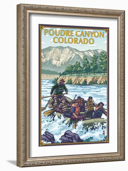 Poudre Canyon, Colorado - Rafting-Lantern Press-Framed Art Print