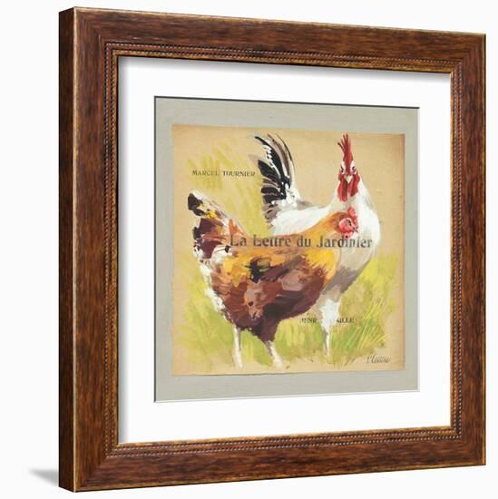 Poules La Lettre du Jardinier-Pascal Cessou-Framed Art Print