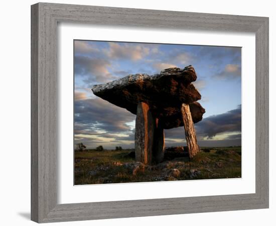 Poulnabrone Dolmen Megalithic Tomb, Burren, County Clare, Munster, Republic of Ireland (Eire)-Andrew Mcconnell-Framed Photographic Print