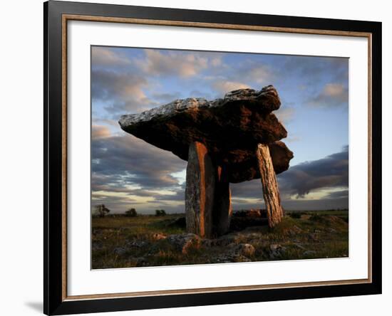 Poulnabrone Dolmen Megalithic Tomb, Burren, County Clare, Munster, Republic of Ireland (Eire)-Andrew Mcconnell-Framed Photographic Print