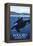 Poulsbo, Washington - Orca and Calf-Lantern Press-Framed Stretched Canvas