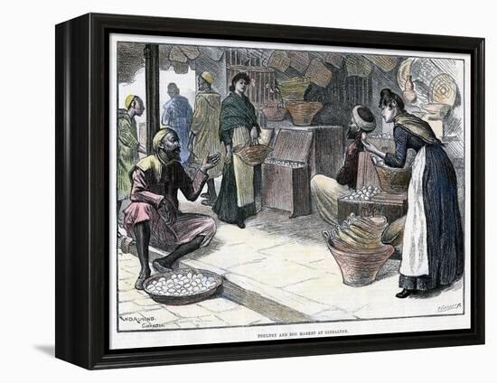 Poultry and Egg Market in Gibraltar, C1880-P Naumann-Framed Premier Image Canvas