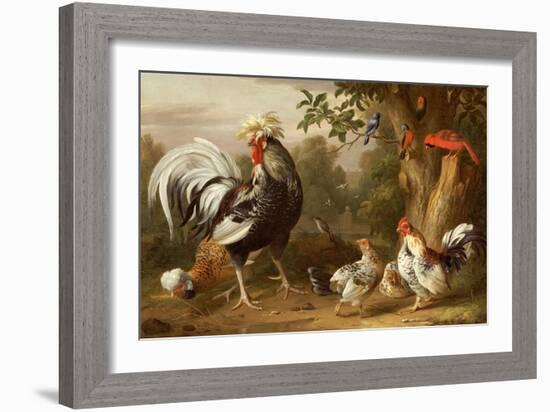 Poultry and Other Birds in the Garden of a Mansion-Jacob Bogdany-Framed Giclee Print