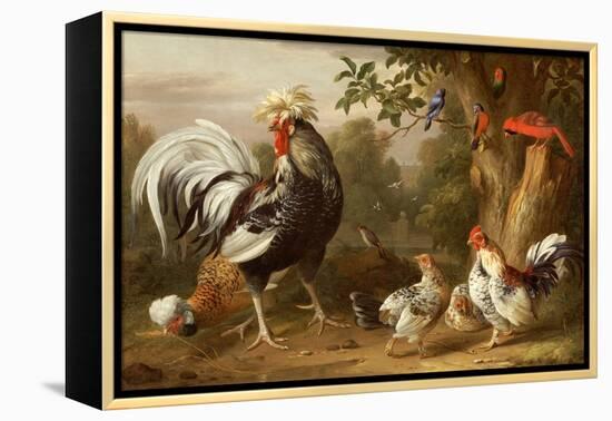 Poultry and Other Birds in the Garden of a Mansion-Jacob Bogdany-Framed Premier Image Canvas