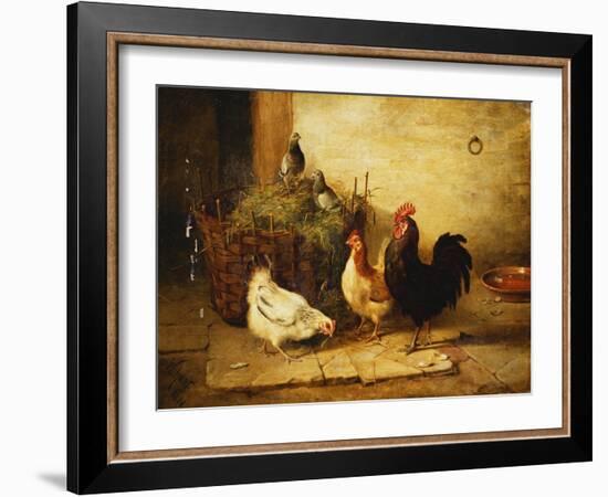 Poultry and Pigeons in an Interior-Walter Hunt-Framed Giclee Print