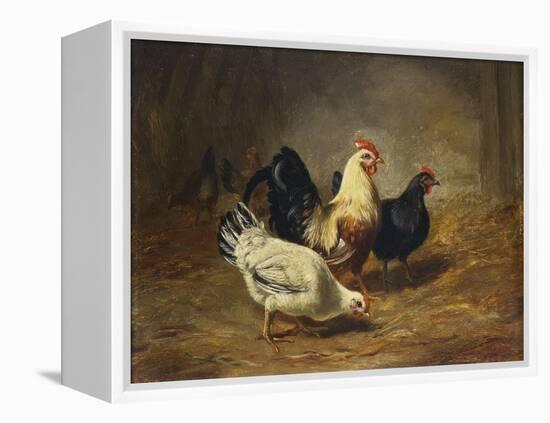 Poultry Feeding-Arthur Fitzwilliam Tait-Framed Premier Image Canvas