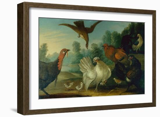 Poultry in a Landscape-Marmaduke Cradock-Framed Giclee Print