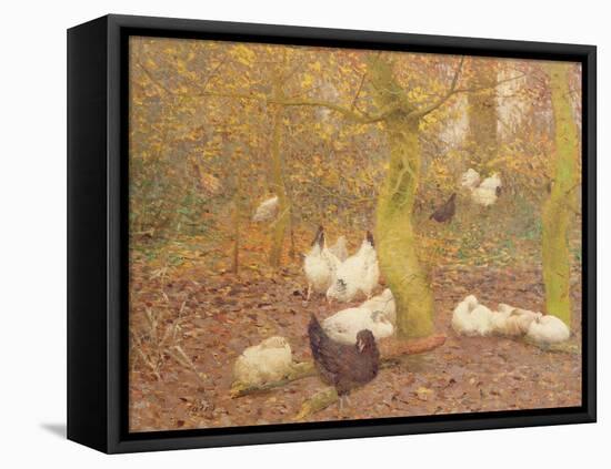 Poultry in a Wood, C.1890-Emile Claus-Framed Premier Image Canvas