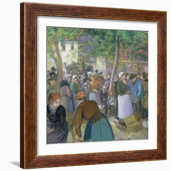 Poultry Market at Gisors-Camille Pissarro-Framed Giclee Print