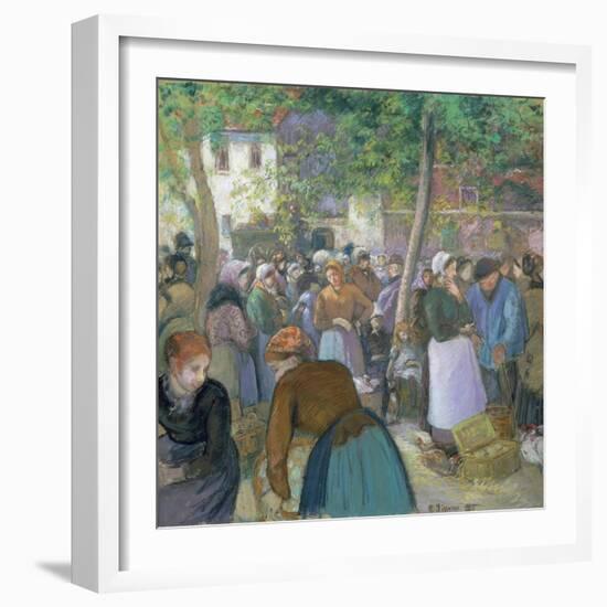 Poultry Market at Gisors-Camille Pissarro-Framed Giclee Print