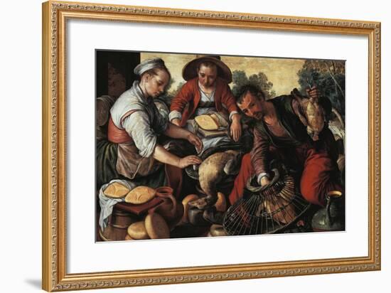 Poultry Market, by Joachim Beuckelaer (1530-1575)-null-Framed Giclee Print