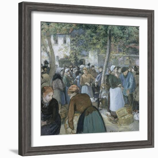 Poultry Market, Gisors-Camille Pissarro-Framed Giclee Print