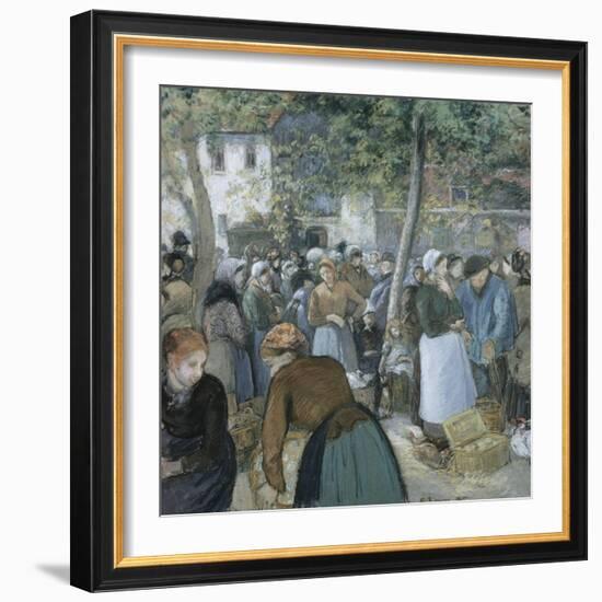 Poultry Market, Gisors-Camille Pissarro-Framed Giclee Print