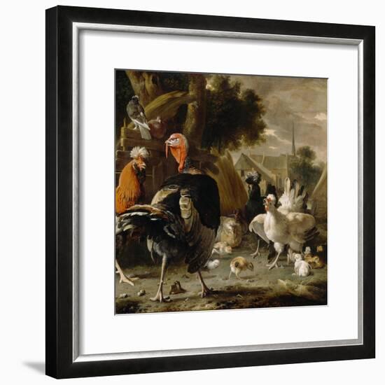 Poultry Yard, c.1668-Melchior De Hondecoeter-Framed Giclee Print