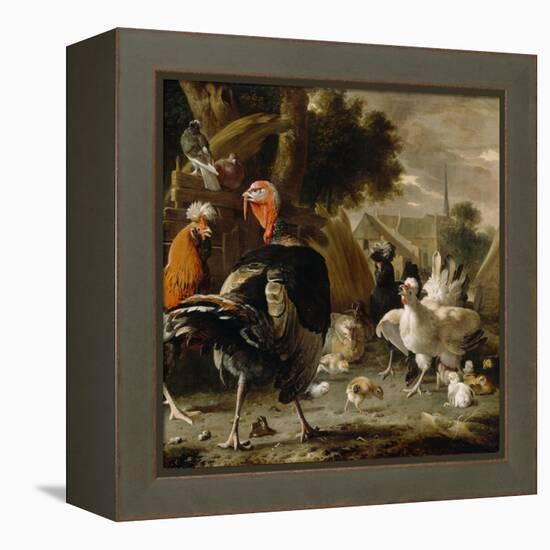 Poultry Yard, c.1668-Melchior De Hondecoeter-Framed Premier Image Canvas