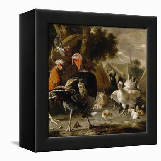 Poultry Yard, c.1668-Melchior De Hondecoeter-Framed Premier Image Canvas