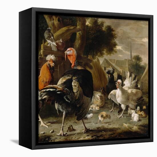 Poultry Yard, c.1668-Melchior De Hondecoeter-Framed Premier Image Canvas