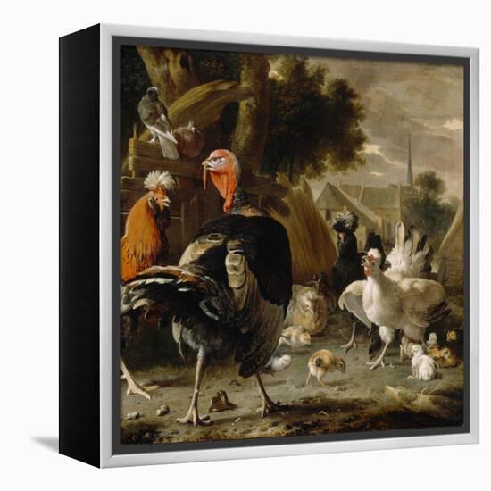 Poultry Yard, c.1668-Melchior De Hondecoeter-Framed Premier Image Canvas