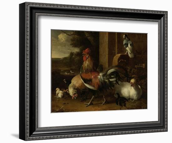 Poultry Yard-Melchior d'Hondecoeter-Framed Art Print