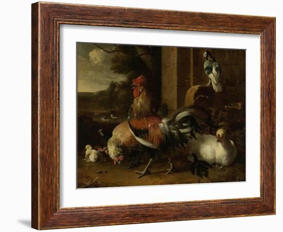 Poultry Yard-Melchior d'Hondecoeter-Framed Art Print