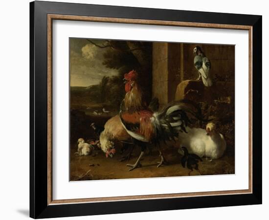 Poultry Yard-Melchior d'Hondecoeter-Framed Art Print