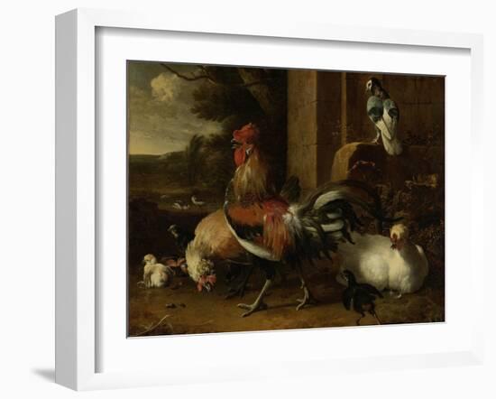 Poultry Yard-Melchior d'Hondecoeter-Framed Art Print