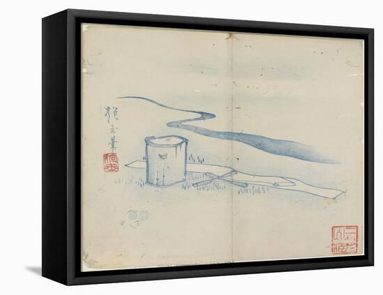 Pounding Silk by Tamagawa River, 1841-Hogyoku-Framed Premier Image Canvas
