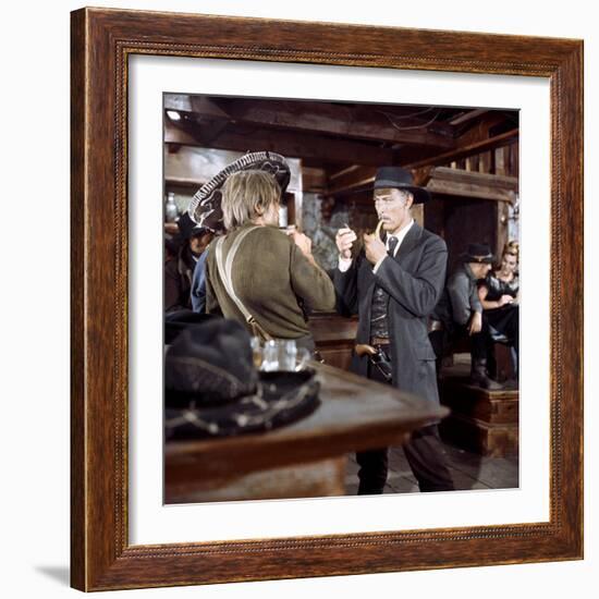 Pour quelques dollars by plus FOR A FEW DOLLARS MORE by Sergio Leone with Klaus Kinski, Lee Van Cle-null-Framed Photo