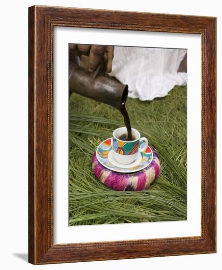 Pouring Coffee During a Coffee Ceremony, Ethiopia, Africa-Gavin Hellier-Framed Photographic Print