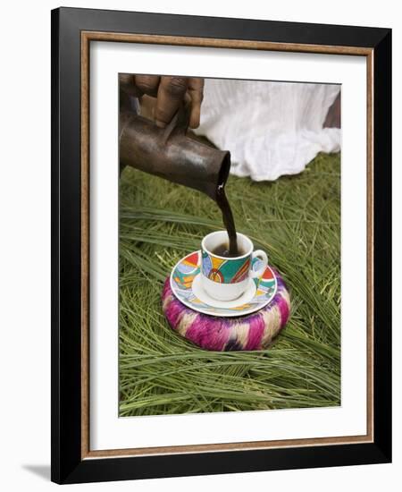 Pouring Coffee During a Coffee Ceremony, Ethiopia, Africa-Gavin Hellier-Framed Photographic Print